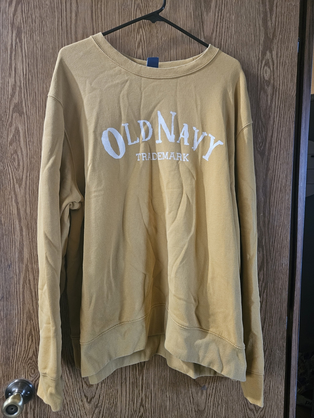 Old Navy Vintage Mustard Yellow Logo Crewneck Sweater